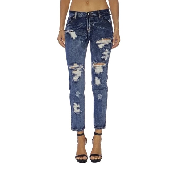ONE By ONE TEASPOON Awesome Baggies Distressed Dark Wash Blue Jeans Grunge 28 - Picture 4 of 16